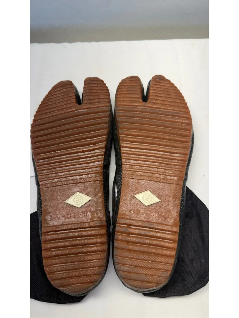 Traditional Japanese Jika-tabi Split-Toe Boots Black Size 240 Storage A-11